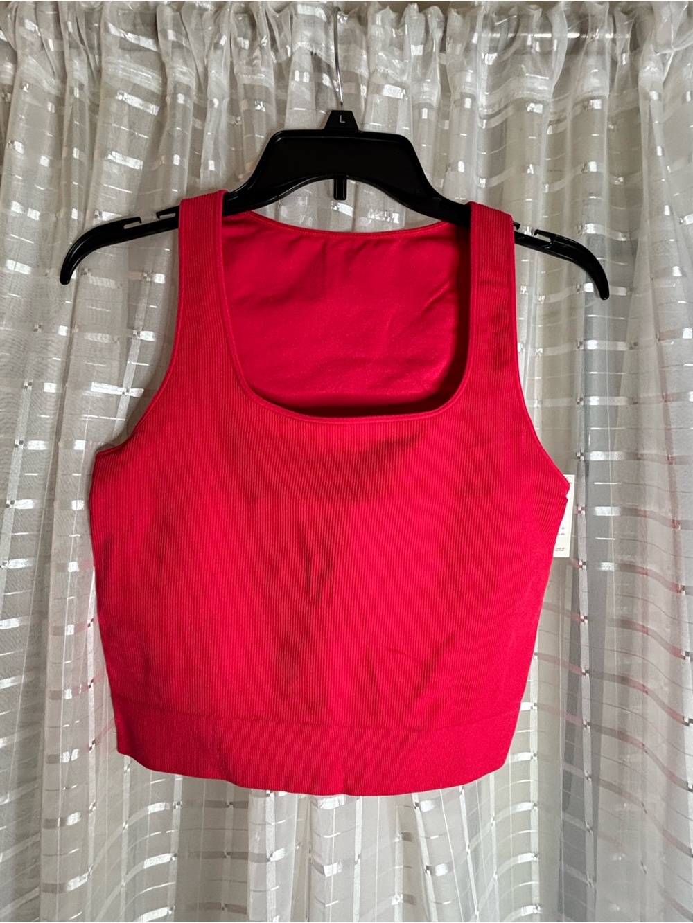 Women's Ribbed Red Tank Crop Top